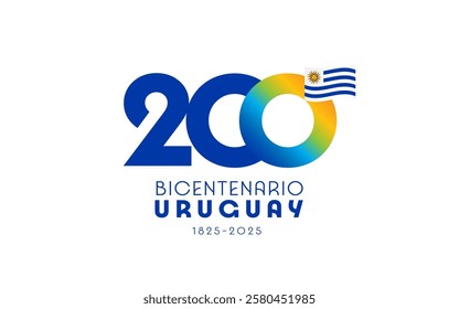 200 years logo, Bicentenario Uruguay. Translation from spanish - Bicentennial of Uruguay. Uruguayan independence was proclaimed on 25 August 1825