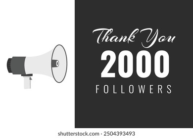 2000 OR 2k followers celebration. Thank you 2000 followers congratulation template banner. banner for social 2k friends and followers. celebrate subscribers and followers.
