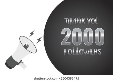 2000 OR 2k followers celebration. Thank you 2000 followers congratulation template banner. banner for social 2k friends and followers. celebrate subscribers and followers.
