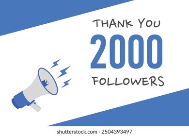 2000 OR 2k followers celebration. Thank you 2000 followers congratulation template banner. banner for social 2k friends and followers. celebrate subscribers and followers.
