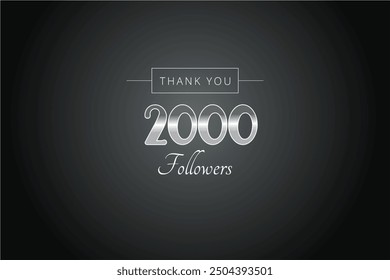 2000 OR 2k followers celebration. Thank you 2000 followers congratulation template banner. banner for social 2k friends and followers. celebrate subscribers and followers.
