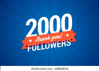 2000 seguidores celebran a muchos seguidores en las redes sociales.