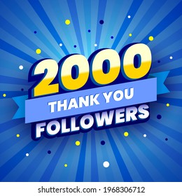 2000 Followers Colorful Banner Poster Thanks Stock Vector (Royalty Free ...
