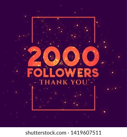 2000 followers congratulation template for social networks