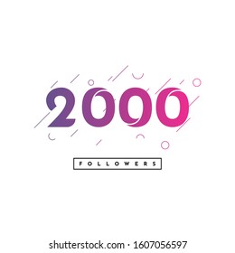 2000 Followers design. Vector Eps 10