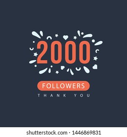 2000 Followers thank you design template