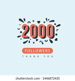 2000 Followers thank you design template