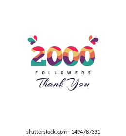 2000 Followers thank you design template