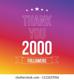 2000 Followers Vector Illustration