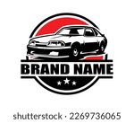 2000 Ford mustang isolated side view white background. best for logos, badges, emblems, icons, available in eps 10.