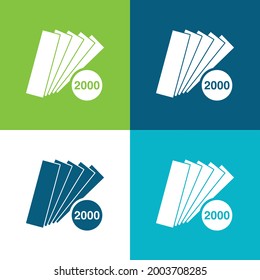 2000 Pieces Catalog Flat four color minimal icon set