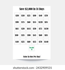 2000 Savings Tracker,savings Tracker,money goal tracker,savings goal tracker,money saving tracker, printable savings tracker,savings tracker printable,Savings Challange