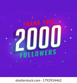 2000 social medial followers network background design