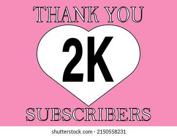 2000 subscribers thank you. Banner for thanking followers on the social network