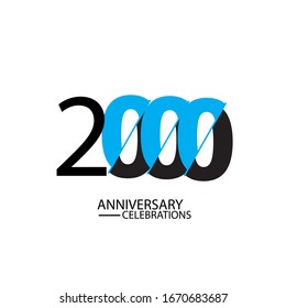 2000 Years Anniversary Celebration. Elegant Number Vector Template Design Illustration