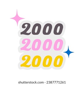 2000 Years Lettering Sticker Vector Illustration