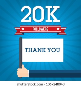 20000 followers in social networks , vector illustration
