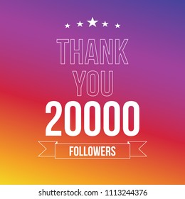 20000 followers vector illustration with thank you