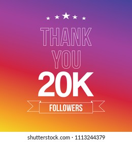 20000 followers vector illustration with thank you