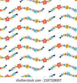 2000's and y2k style bracelet seamless vector pattern