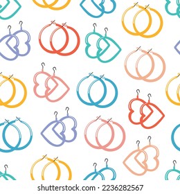 2000's and y2k style earings seamless vector pattern