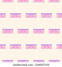 2000s y2k style groovy trippy seamless pattern Old pc game 90s aesthetic. icon dialogue window