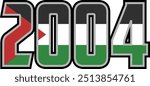 2004 number vector design has a palestinian flag motif