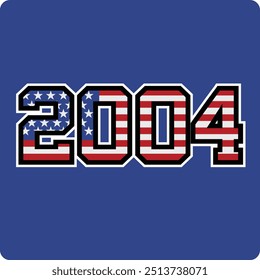 2004 number vector design has american flag motif