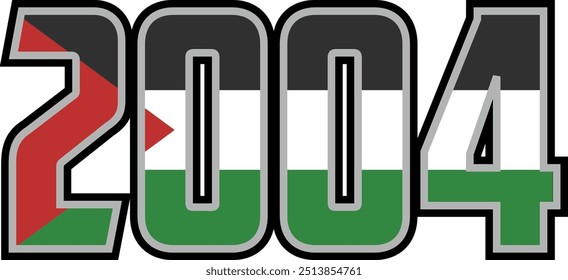 2004 number vector design has a palestinian flag motif