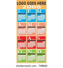 2006 Vector Calendar - Monthly