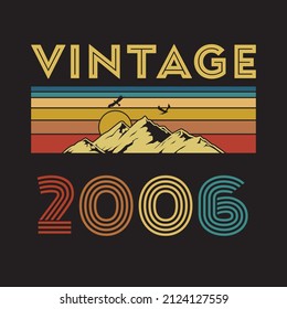 2006 vintage retro, Original, t shirt design vector black background
