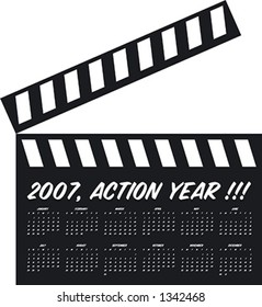 2007 Calendar in a clapboard, in vector format
