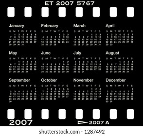 2007 calendar in photographic film (in vector format)