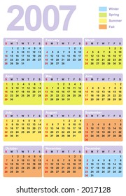 2007 calendar. Vector