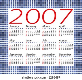 2007 Calendar Vector Format Stock Vector (Royalty Free) 1296497 ...