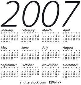 2007 Calendar, in vector format