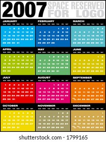 2007 colorful calendar
