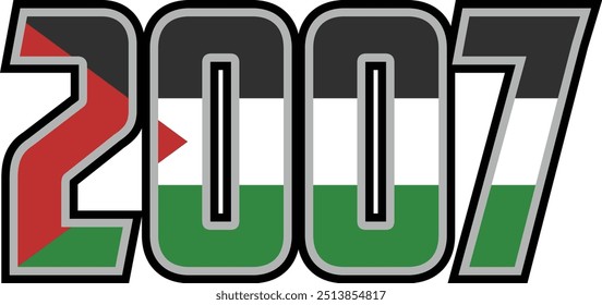 2007 number vector design has a palestinian flag motif