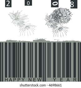 2008 fireworks with a barcode