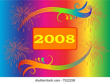 2008 Happy new year vector illustration