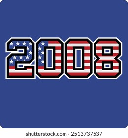 2008 number vector design has american flag motif