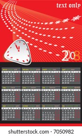 2008 red calendar clokc