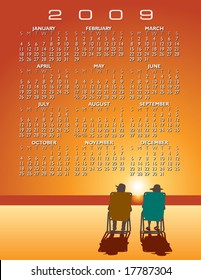 A 2009 beach vector calendar