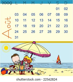 2009 Calendar - August - French version