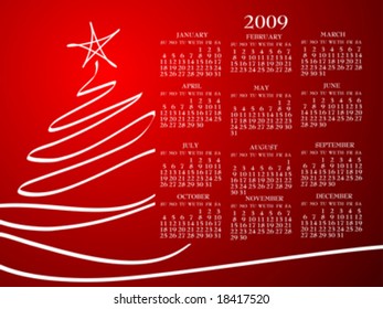2009 calendar completely editable vector illustration