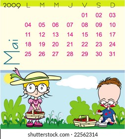 2009 Calendar - May - French version