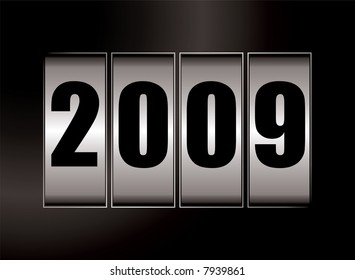 2009 date dials illustration with a black background