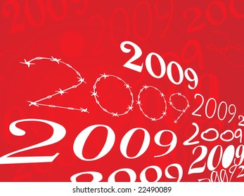 2009 new year greetings, abstract background