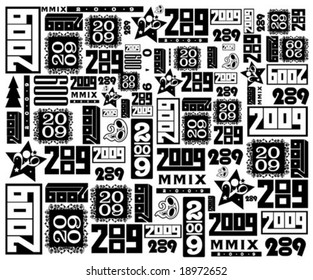 2009 new year signs vector set