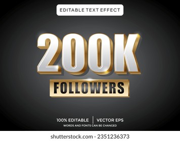 200k followers 3D editable text effect